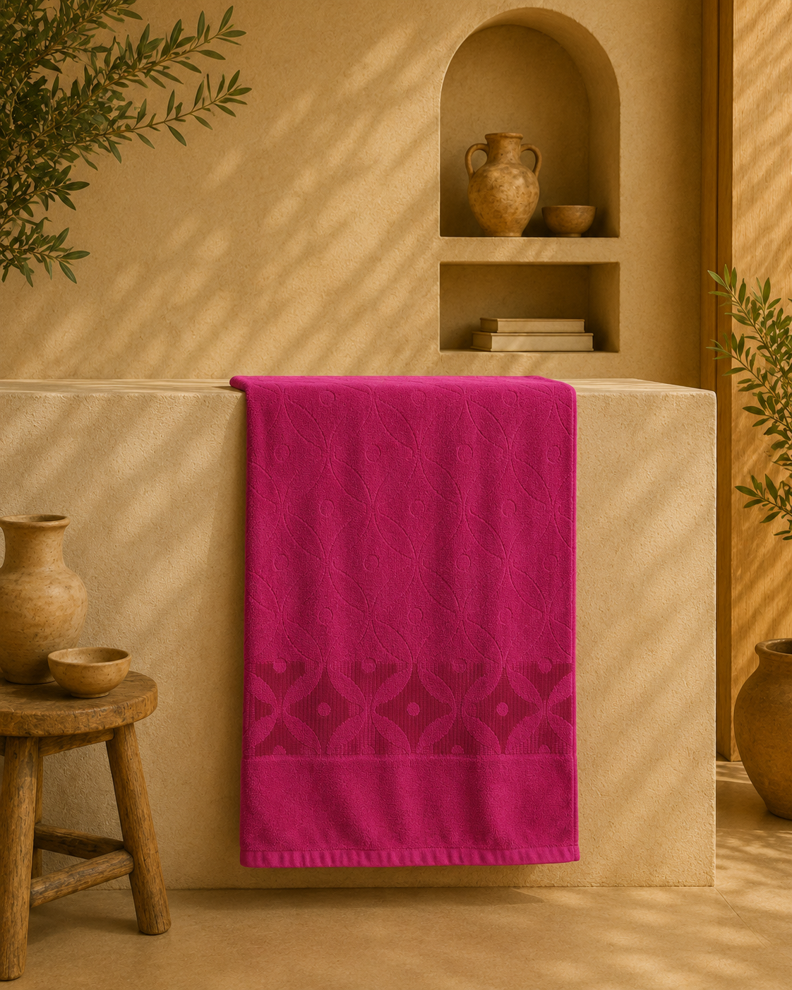 حوله استخری ماندگار تبریز 65×120 | 100٪ کتان با آبگیری فوق‌العاده