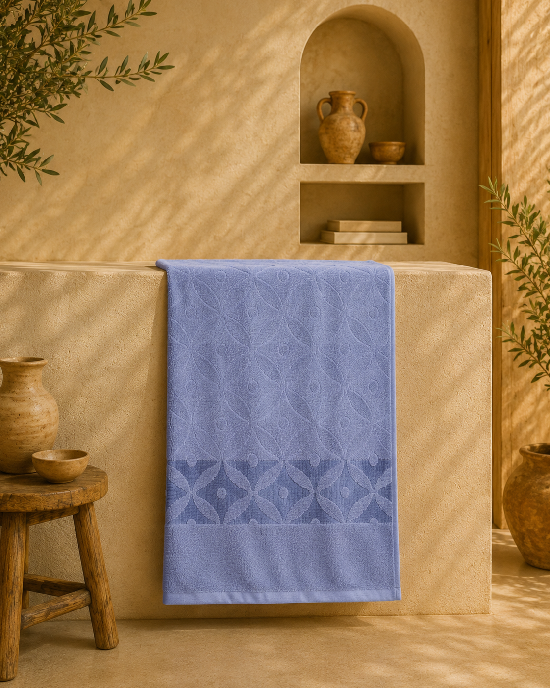 حوله استخری ماندگار تبریز 65×120 | 100٪ کتان با آبگیری فوق‌العاده