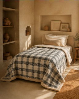 پتوی یک نفره دو رو Abercrombie ترک، با کاربرد پتو و شال مبل