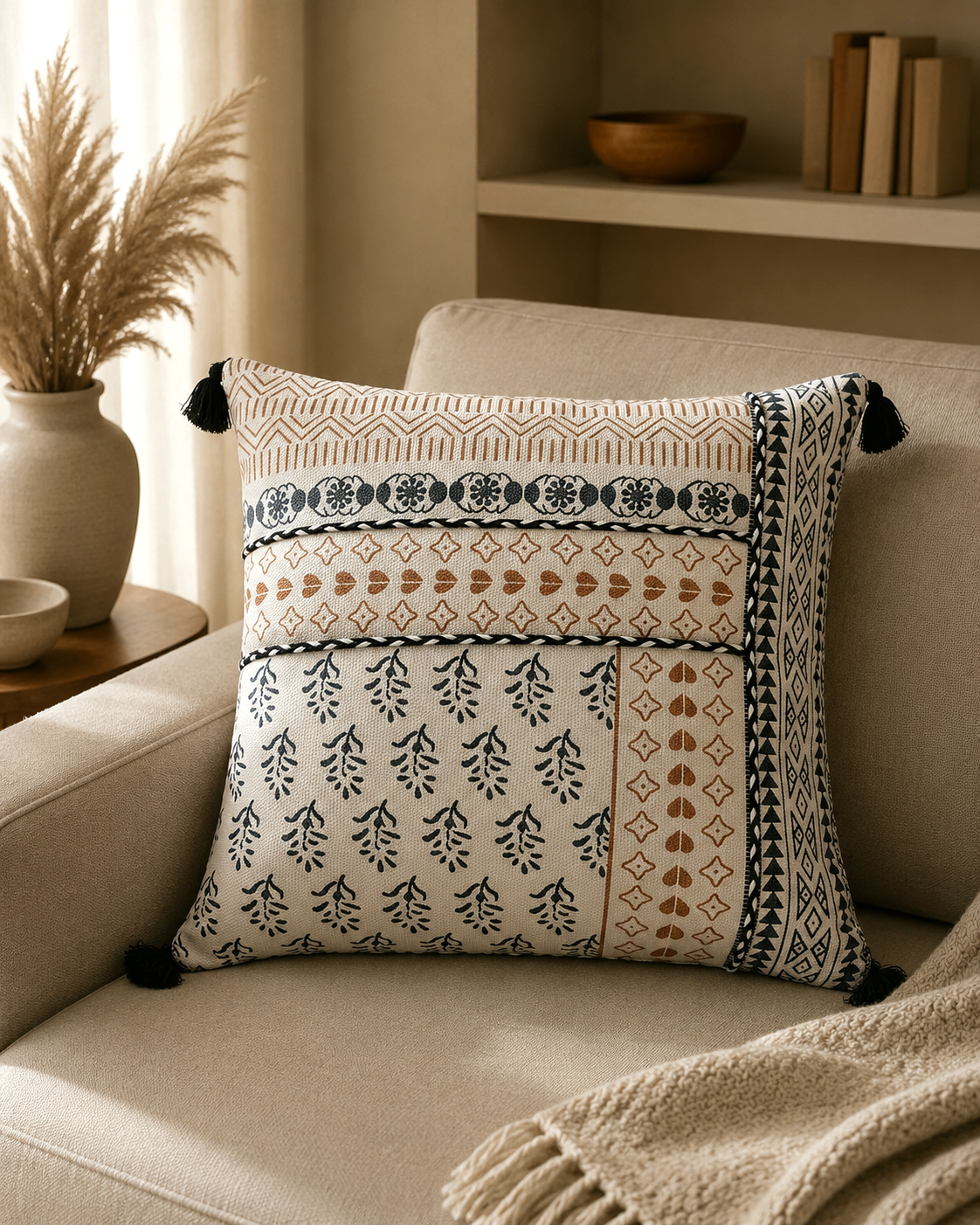 تصویر کوسن وارداتی انگلیش هوم ترکیه، کوسن فانتزی و مدرن با الیاف درجه یک