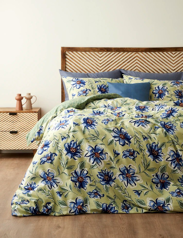 ست روتختی دو نفره Bella Maison مدل Marlowe از پنبه ساتن ۱۰۰٪ به رنگ سبز