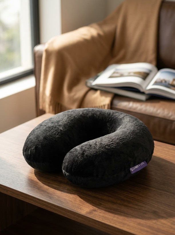بالش دور گردنی طبی مموری فوم Comfy Life مدل Travel Pillow با طراحی ارگونومیک و پشتی مسطح