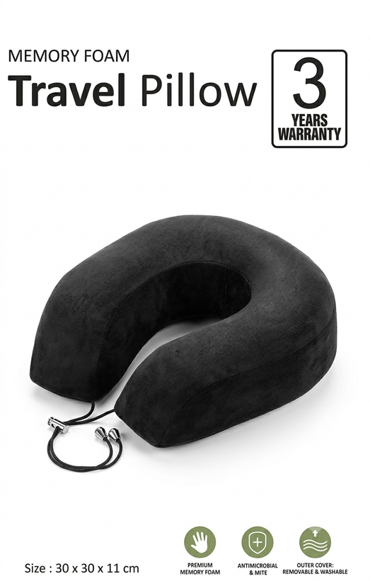 بالش دور گردنی طبی مموری فوم Comfy Life مدل Travel Pillow با طراحی ارگونومیک و پشتی مسطح